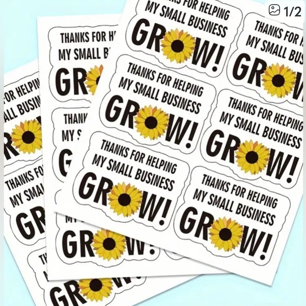 Sunflower Small Business Thank You Stickers - 60